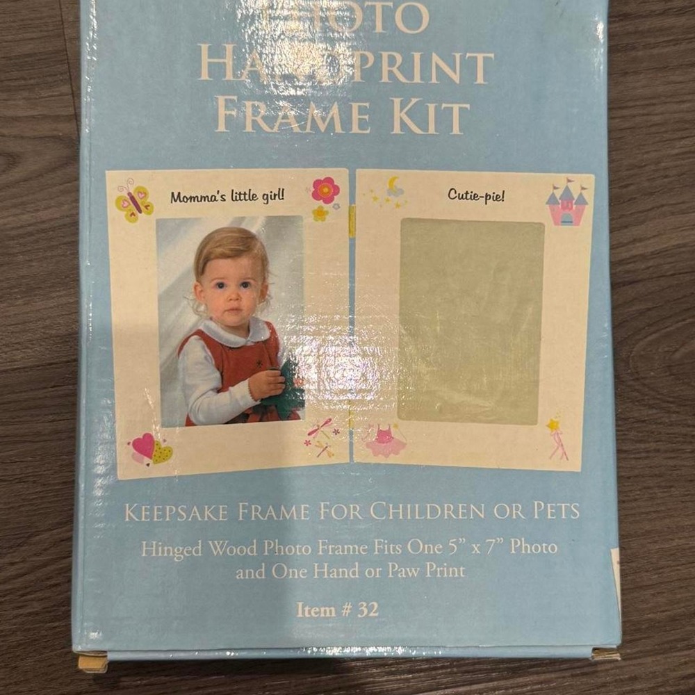 Photo handprint frame kit for kids and pets